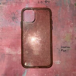 iPhone 11 clear glitter phone case